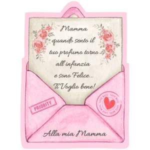 Letterina in forex con dedica profumo mamma rosa cm 12×9