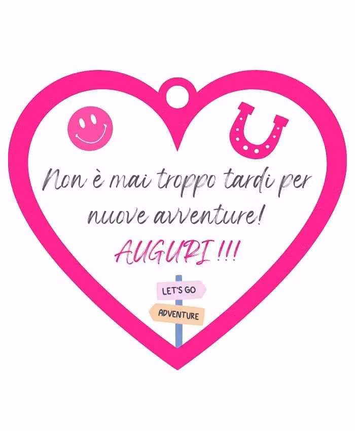 Cuoricino in forex con dedica amicizia “auguri nuova avventura”