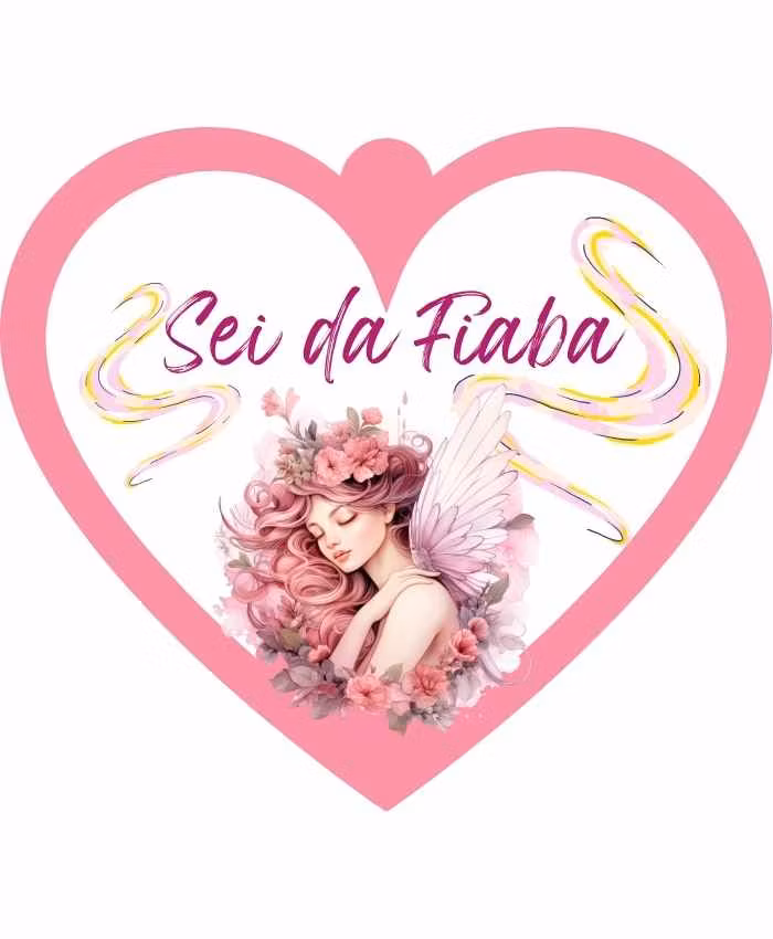 Cuoricino in forex Fata con dedica fiaba cm 10 h9 by Veropensiero