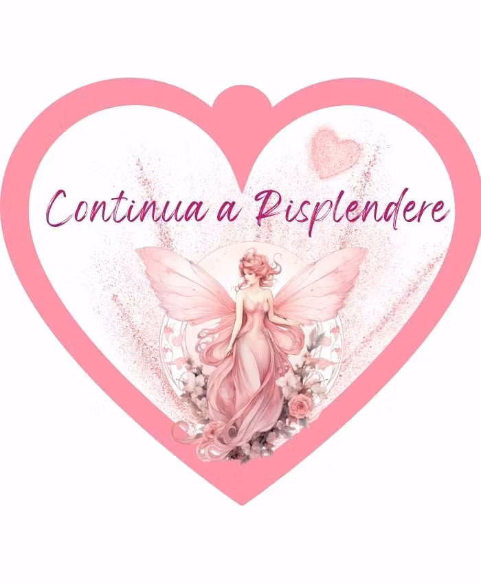 Cuoricino in forex Fata con dedica Risplendere cm 10 h9 by Veropensiero