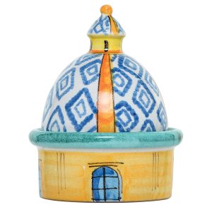 “Le cupole” in ceramica vietrese con cioccolatini, caramelle e gelèe
